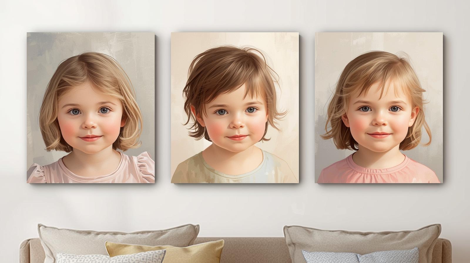 Детский портрет на холсте